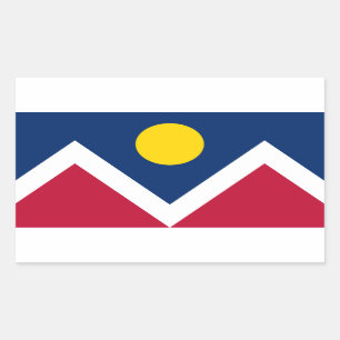 Flagge von Denver, Colorado, USA Rechteckiger Aufkleber