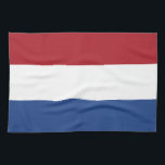 Flagge von der Niederlande Küchentuch<br><div class="desc">Die Flagge der Niederlande ist von Rotem, von weißem und Blau horizontales Tricolour. Sie horcht zurück zu Karls der Große Zeit. Varianten der Flagge sind seit 1572 gebräuchlich gewesen und im Jahre 1937 wurde die Flagge offiziell als die Staatsflagge der Niederlande und des Königreiches der Niederlande formalisiert. Es ist die...</div>