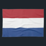 Flagge von der Niederlande Küchentuch<br><div class="desc">Die Flagge der Niederlande ist von Rotem, von weißem und Blau horizontales Tricolour. Sie horcht zurück zu Karls der Große Zeit. Varianten der Flagge sind seit 1572 gebräuchlich gewesen und im Jahre 1937 wurde die Flagge offiziell als die Staatsflagge der Niederlande und des Königreiches der Niederlande formalisiert. Es ist die...</div>