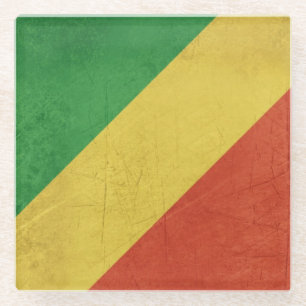 Flagge von der Republik Kongo Glasuntersetzer