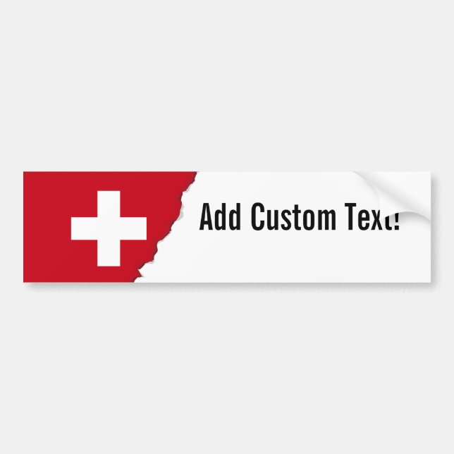 Flagge von der Schweiz Autoaufkleber (Vorne)