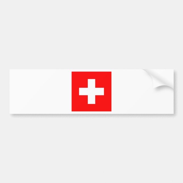 Flagge von der Schweiz Autoaufkleber (Vorne)
