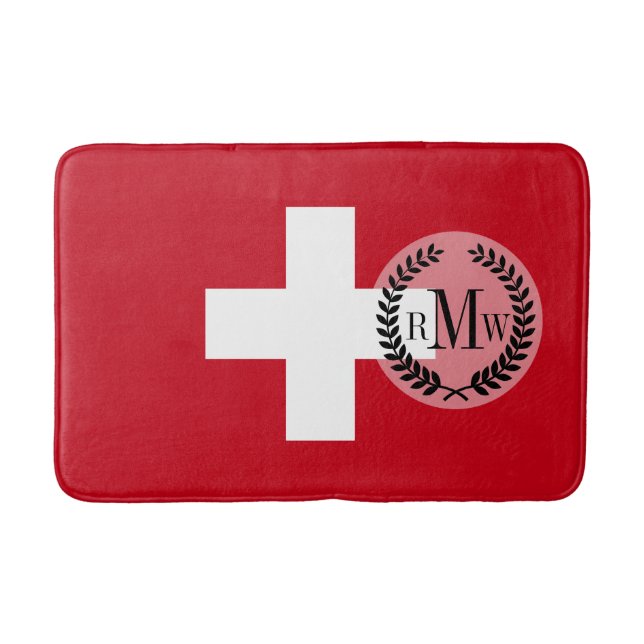 Flagge von der Schweiz Badematte (Vorderseite)