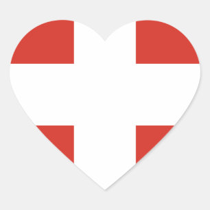 Flagge von der Schweiz - die Nationalflagge der Herz-Aufkleber