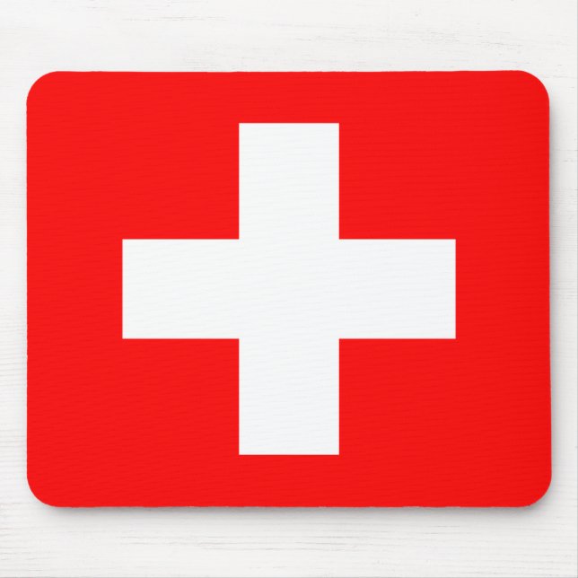 Flagge von der Schweiz Mousepad (Vorne)
