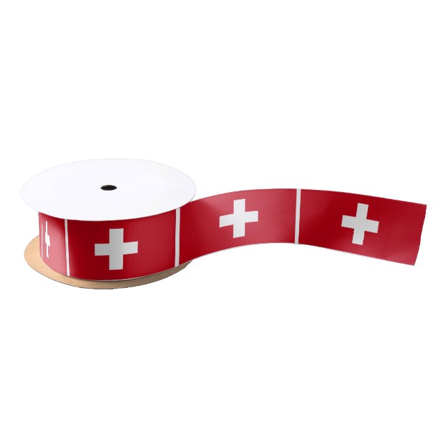 Flagge von der Schweiz Satinband (Spule)