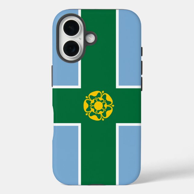 Flagge von Derbyshire iPhone 16 Hülle (Rückseite)