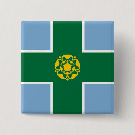 Flagge von Derbyshire (Landkreis von England, UK) Button