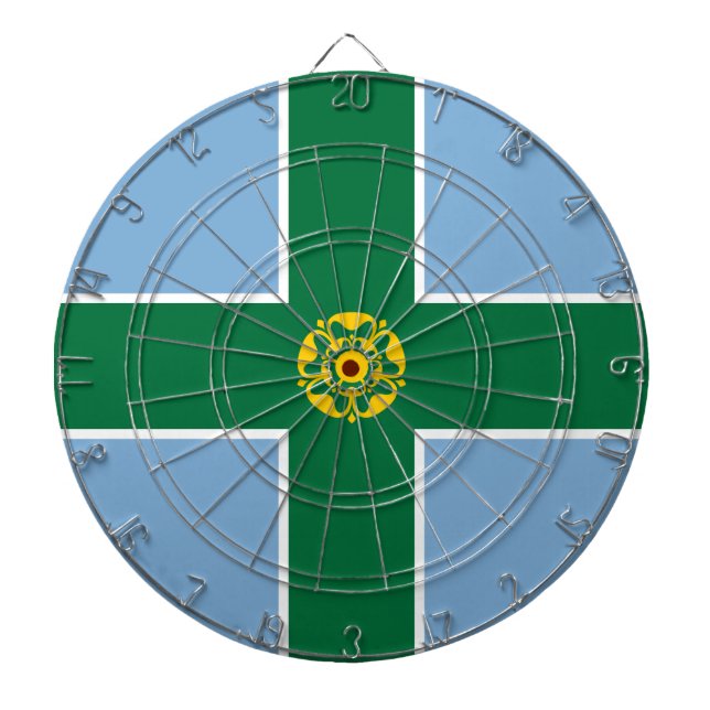 Flagge von Derbyshire (Landkreis von England, UK) Dartscheibe (vorne)