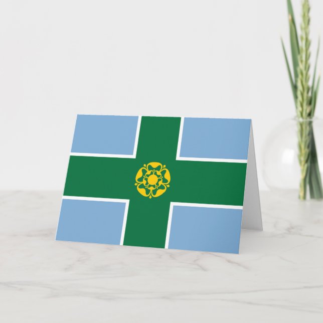 Flagge von Derbyshire (Landkreis von England, UK) Karte (Vorderseite)