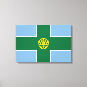 Flagge von Derbyshire (Landkreis von England, UK) Leinwanddruck