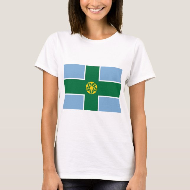 Flagge von Derbyshire (Landkreis von England, UK) T-Shirt (Vorderseite)