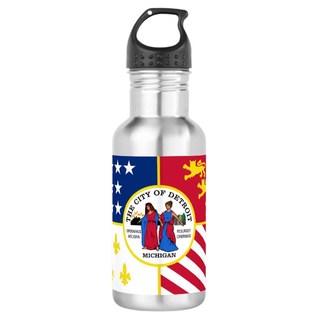Flagge von Detroit, Wasserflasche von Michigan (Vorderseite)
