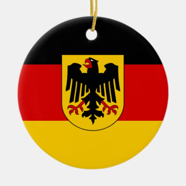 Flagge von Deutschland - Bundesdienstflagge Keramik Ornament (Vorne)