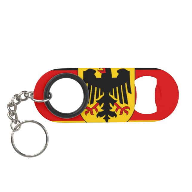 Flagge von Deutschland - Bundesdienstflagge Mini Flaschenöffner (Rückseite Horizontal)