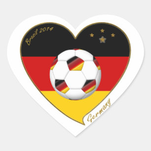 Flagge von DEUTSCHLAND FUSSBALL von Nationalelf Herz-Aufkleber