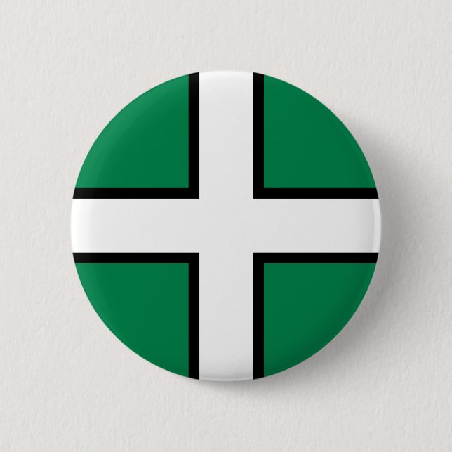 Flagge von Devon (Landkreis des Vereinigten Königr Button (Vorderseite)