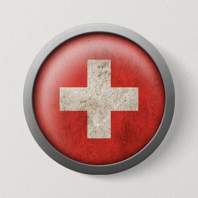 Flagge von die Schweiz-Disc Button (Vorderseite)