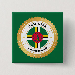 Flagge von Dominica Button