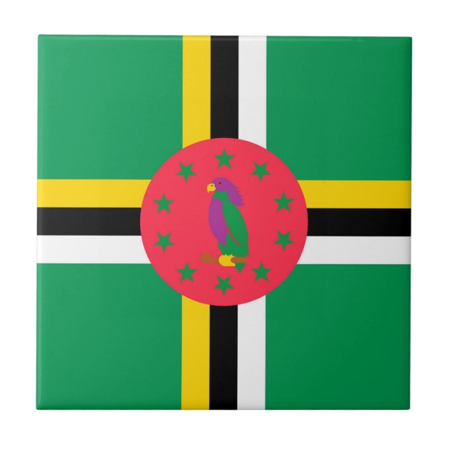 Flagge von Dominica Fliese (Vorderseite)