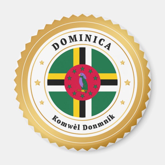 Flagge von Dominica Magnet (Vorne)