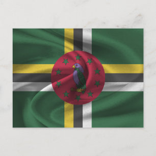Flagge von Dominica Postkarte