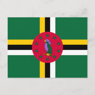 Flagge von Dominica Postkarte