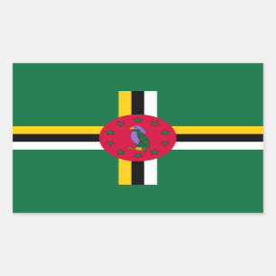 Flagge von Dominica Rechteckiger Aufkleber