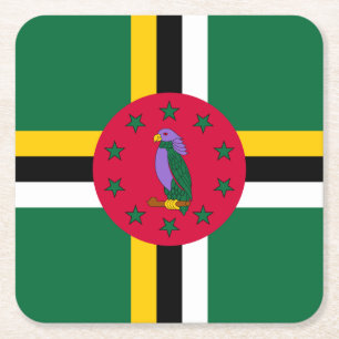 Flagge von Dominica Rechteckiger Pappuntersetzer