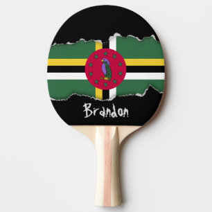 Flagge von Dominica Tischtennis Schläger