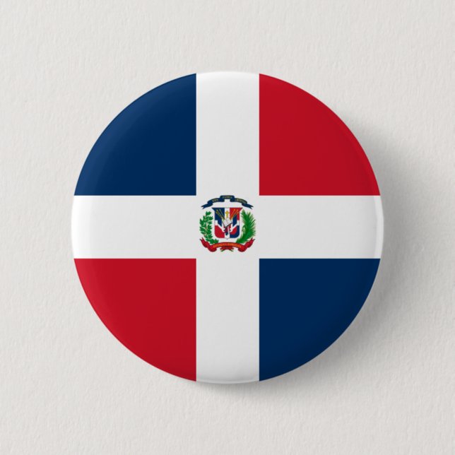 Flagge von Dominikanischer Republik auf Button (Vorderseite)