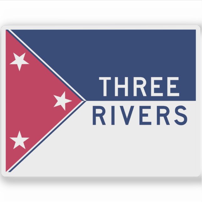 Flagge von drei Flüssen, Michigan Aufkleber (Vorderseite)