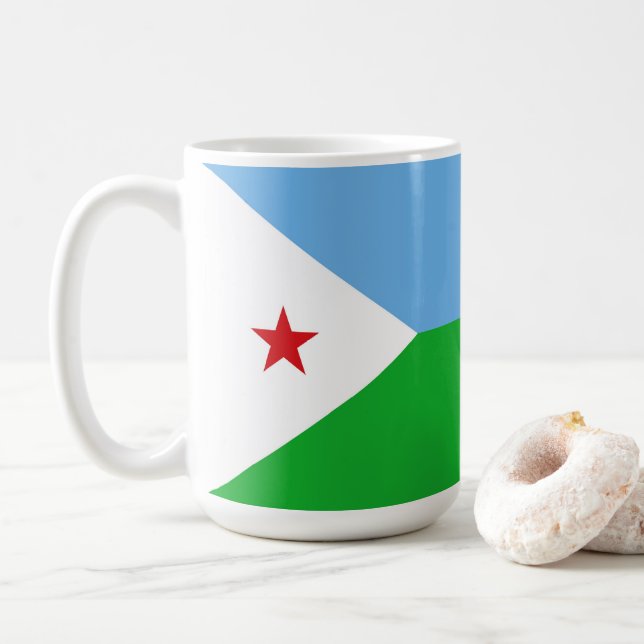 Flagge von Dschibuti Kaffeetasse (Mit Donut)