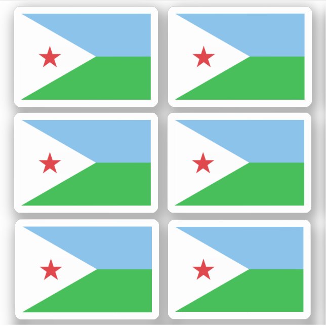 Flagge von Dschibuti - Sammelaufkleber Aufkleber (Vorderseite)