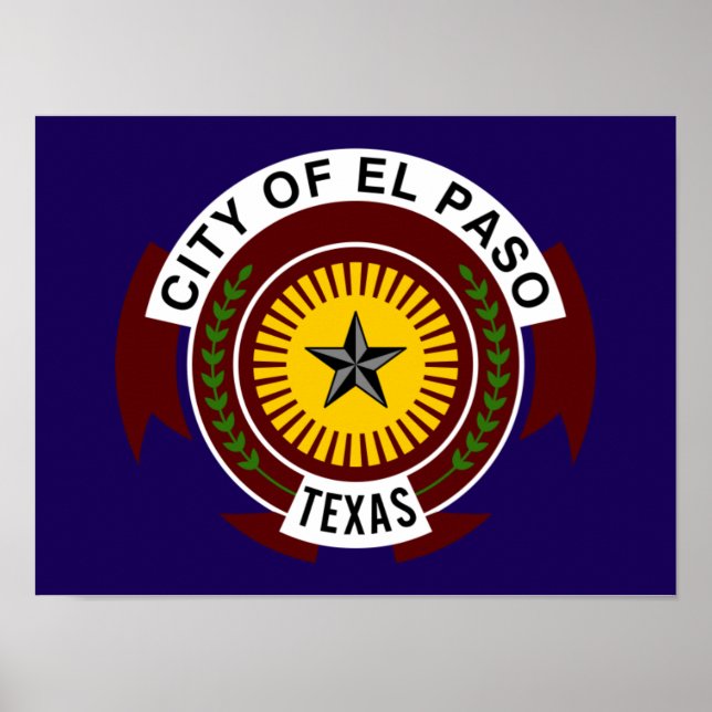 Flagge von El Paso Poster (Vorne)