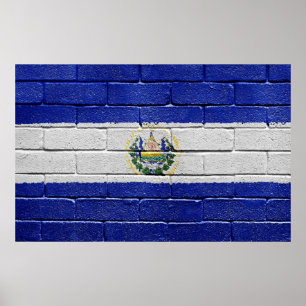 Flagge von El Salvador Poster