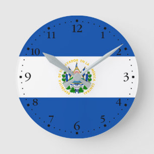 Flagge von El Salvador Runde Wanduhr