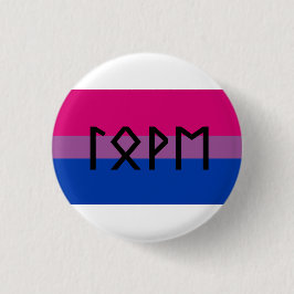 Flagge von Elder Futhark Liebe Bi Button
