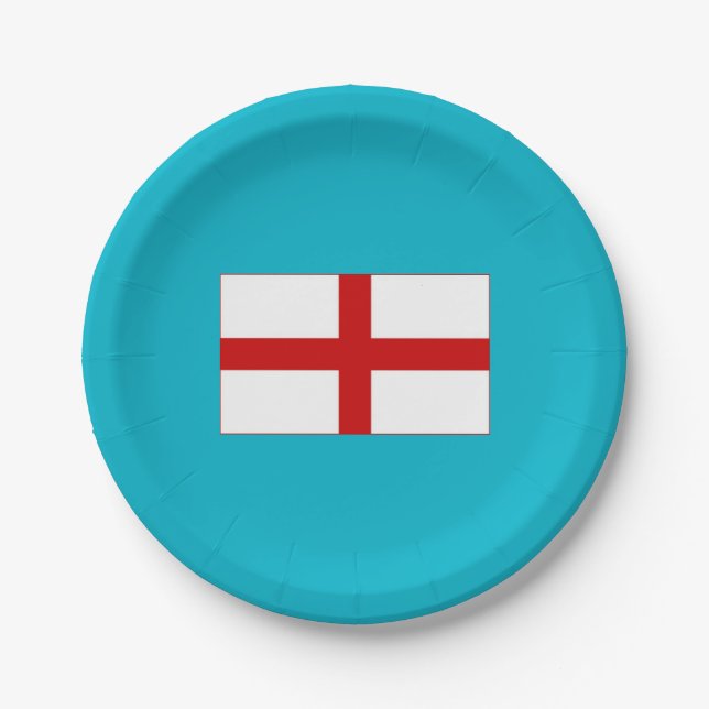 Flagge von England Pappteller (Vorderseite)