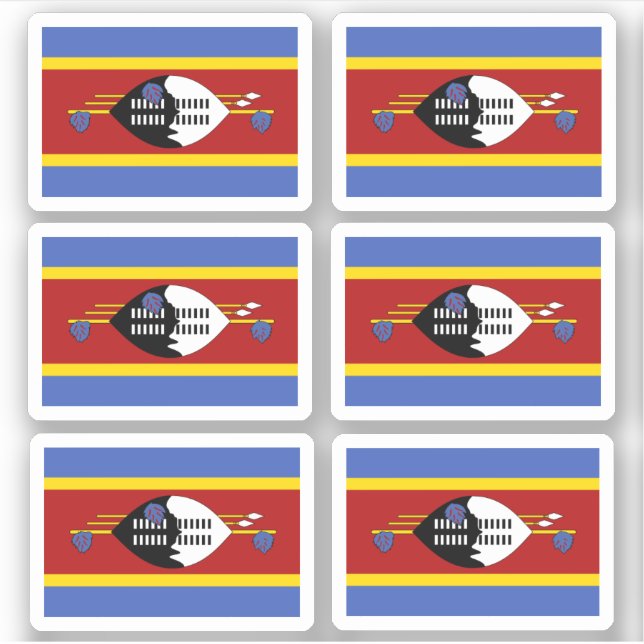 Flagge von Eswatini - ein Sammelaufkleber Aufkleber (Vorderseite)