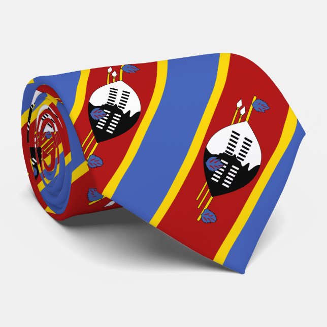 Flagge von Eswatini Krawatte (Gerollt)
