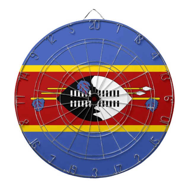 Flagge von Eswatini (Swasiland) Dartscheibe (vorne)