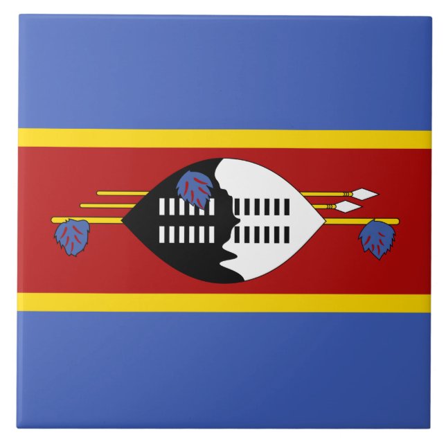Flagge von Eswatini (Swasiland) Fliese (Vorderseite)