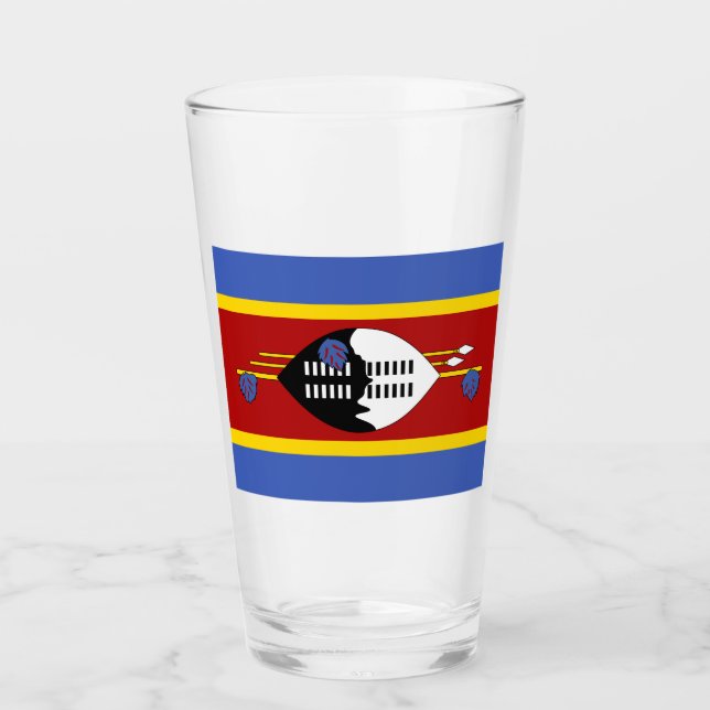 Flagge von Eswatini (Swasiland) Glas (Vorderseite)