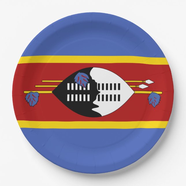 Flagge von Eswatini (Swasiland) Pappteller (Vorderseite)