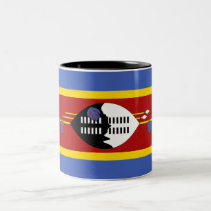 Flagge von Eswatini Zweifarbige Tasse