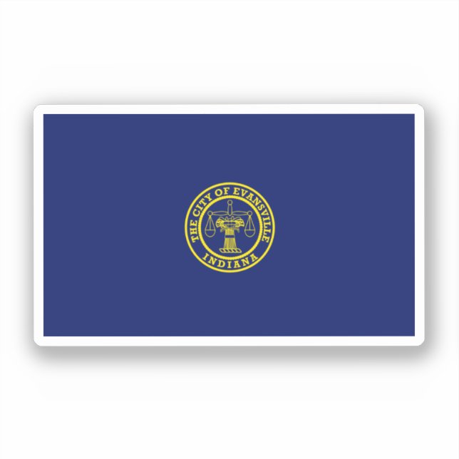 Flagge von Evansville, Indiana Aufkleber (Vorderseite)