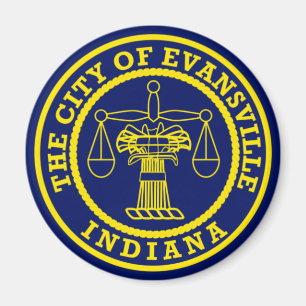 Flagge von Evansville, Indiana Magnet