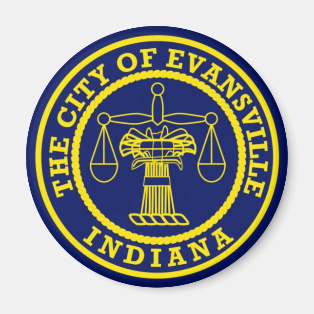 Flagge von Evansville, Indiana Magnet (Vorne)