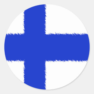 Flagge von Finnland Runder Aufkleber